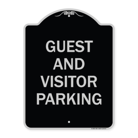 Signmission Guest and Visitor Parking Heavy-Gauge Aluminum Architectural Sign, 24" x 18", BS-1824-23933 A-DES-BS-1824-23933